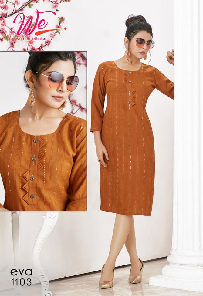 Eva By We 1101 To 1106 Designer Kurtis Catalog
